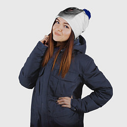 Шапка с помпоном Счастливый медведь, цвет: 3D-тёмно-синий — фото 2