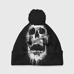 Шапка с помпоном Evil Skull, цвет: 3D-черный