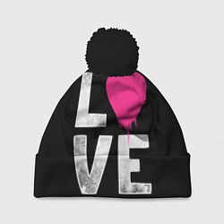 Шапка c помпоном Love Heart