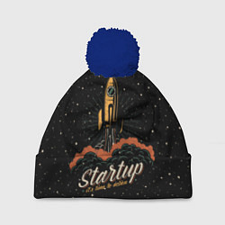 Шапка с помпоном Startup Space, цвет: 3D-тёмно-синий