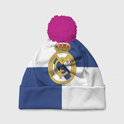 Шапка с помпоном Real Madrid: Blue style, цвет: 3D-малиновый