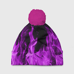 Шапка c помпоном Фиолетовый огонь