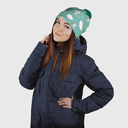 Шапка с помпоном Love of Unicorns, цвет: 3D-зеленый — фото 2