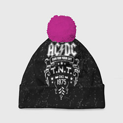 Шапка с помпоном AC/DC: Run For Your Life, цвет: 3D-малиновый