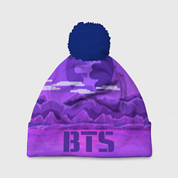 Шапка с помпоном BTS: Violet Mountains, цвет: 3D-тёмно-синий