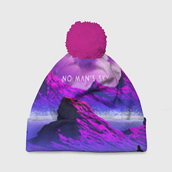 Шапка с помпоном No Man's Sky: Neon Mountains, цвет: 3D-малиновый