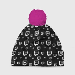 Шапка с помпоном Twitch: Black Pattern, цвет: 3D-малиновый