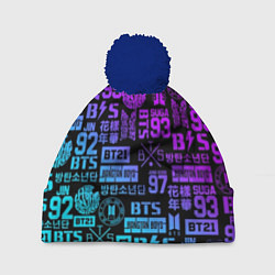 Шапка с помпоном BTS Logos, цвет: 3D-тёмно-синий