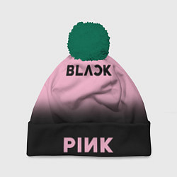 Шапка с помпоном Blackpink - розово-черный, цвет: 3D-зеленый