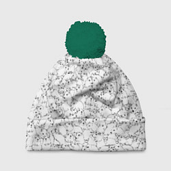 Шапка c помпоном Белые мыши