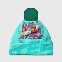 Шапка с помпоном Ateez, цвет: 3D-зеленый