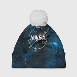 Шапка с помпоном NASA, цвет: 3D-белый