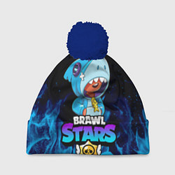 Шапка с помпоном BRAWL STARS LEON SHARK, цвет: 3D-тёмно-синий