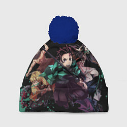 Шапка с помпоном KIMETSU NO YAIBA, цвет: 3D-тёмно-синий