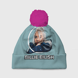 Шапка с помпоном BILLIE EILISH, цвет: 3D-малиновый