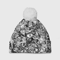 Шапка с помпоном Ахегао с щупальцами, цвет: 3D-белый