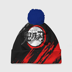 Шапка с помпоном KIMETSU NO YAIBA, цвет: 3D-тёмно-синий