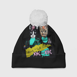 Шапка с помпоном Кис-Кис, цвет: 3D-белый