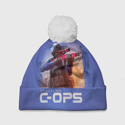Шапка с помпоном Critical Ops, цвет: 3D-белый