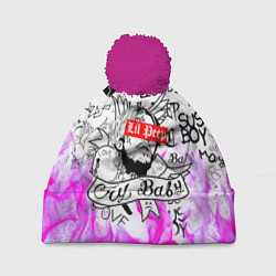 Шапка с помпоном LIL PEEP, цвет: 3D-малиновый