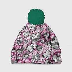 Шапка с помпоном Ahegao валентинки, цвет: 3D-зеленый