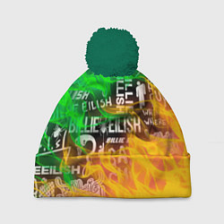 Шапка с помпоном BILLIE EILISH, цвет: 3D-зеленый