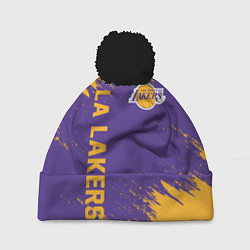 Шапка с помпоном LA LAKERS, цвет: 3D-черный