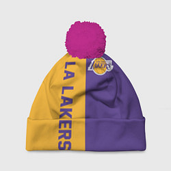 Шапка с помпоном LA LAKERS, цвет: 3D-малиновый