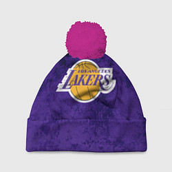 Шапка с помпоном LA LAKERS, цвет: 3D-малиновый