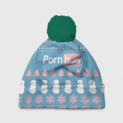 Шапка с помпоном Pornhub - christmas sweater, цвет: 3D-зеленый