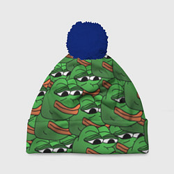 Шапка c помпоном Pepe The Frog