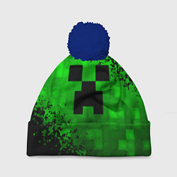 Шапка с помпоном MINECRAFT, цвет: 3D-тёмно-синий