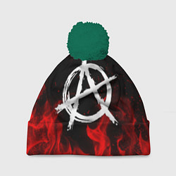 Шапка с помпоном АНАРХИЯ, цвет: 3D-зеленый