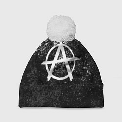 Шапка с помпоном АНАРХИЯ, цвет: 3D-белый