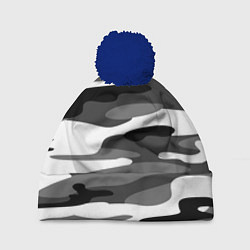 Шапка с помпоном Камуфляж Sabaton без лого, цвет: 3D-тёмно-синий
