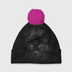 Шапка c помпоном Пантера