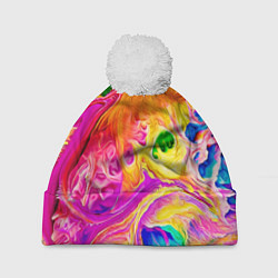 Шапка с помпоном TIE DYE, цвет: 3D-белый