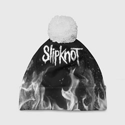 Шапка с помпоном SLIPKNOT, цвет: 3D-белый