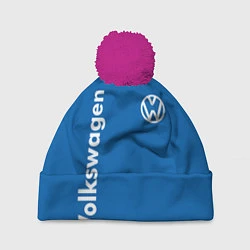 Шапка с помпоном Volkswagen, цвет: 3D-малиновый