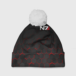 Шапка с помпоном MASS EFFECT N7, цвет: 3D-белый