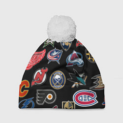 Шапка с помпоном NBA PATTERN, цвет: 3D-белый