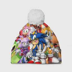 Шапка с помпоном Sonic ПЕРСОНАЖИ, цвет: 3D-белый