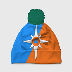 Шапка с помпоном МЧС России, цвет: 3D-зеленый