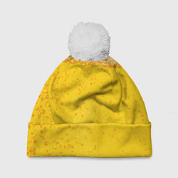 Шапка с помпоном Пиво, цвет: 3D-белый