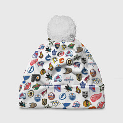 Шапка с помпоном NHL PATTERN Z, цвет: 3D-белый