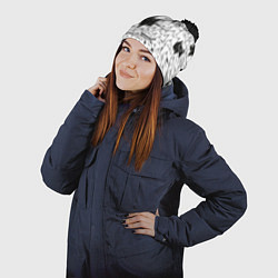 Шапка с помпоном КОТЫ WHITE, цвет: 3D-черный — фото 2