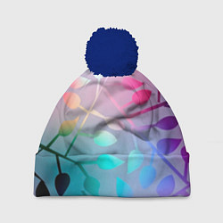 Шапка c помпоном Листья