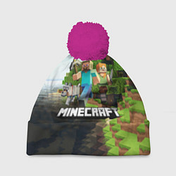 Шапка с помпоном Minecraft, цвет: 3D-малиновый