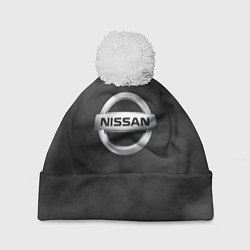 Шапка с помпоном NISSAN, цвет: 3D-белый