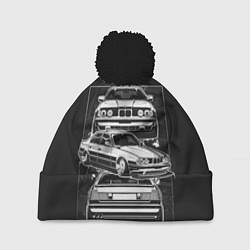 Шапка с помпоном BMW, цвет: 3D-черный